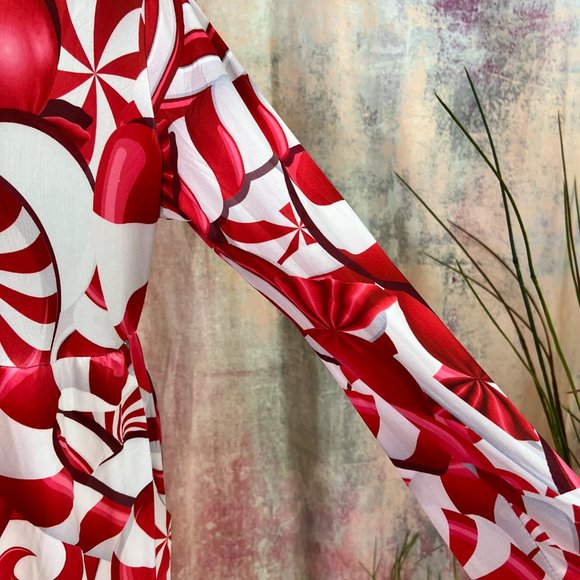 ๐Ruiyize Eye Catching Red - White Christmas Party Maxi Dress - Picture 5 of 15